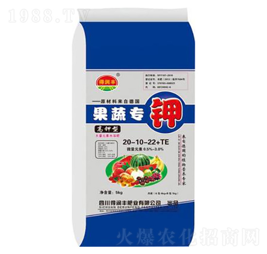 高鉀型大量元素水溶肥20-10-22+TE 果蔬專鉀 得潤(rùn)豐