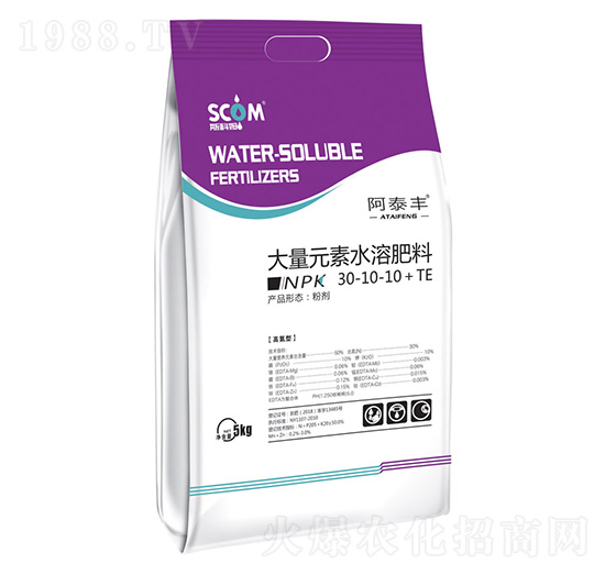 �ߵ��ʹ���Ԫ��ˮ�ܷ���30-10-10+TE-��̩�S-˹��ķ