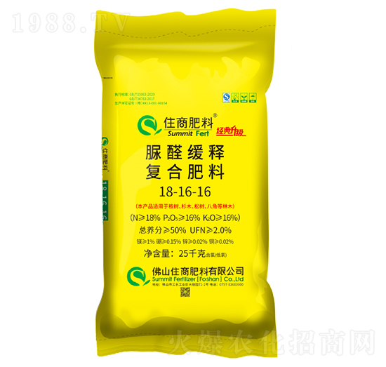 桉樹(shù)配套脲醛緩釋復(fù)合肥18-16-16-住商肥料