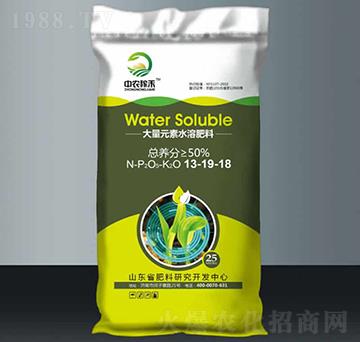 25kg大量元素水溶肥13-19-18-中農(nóng)大禹